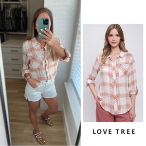 Love Tree - Lightweight Plaid Button-Up - Terra